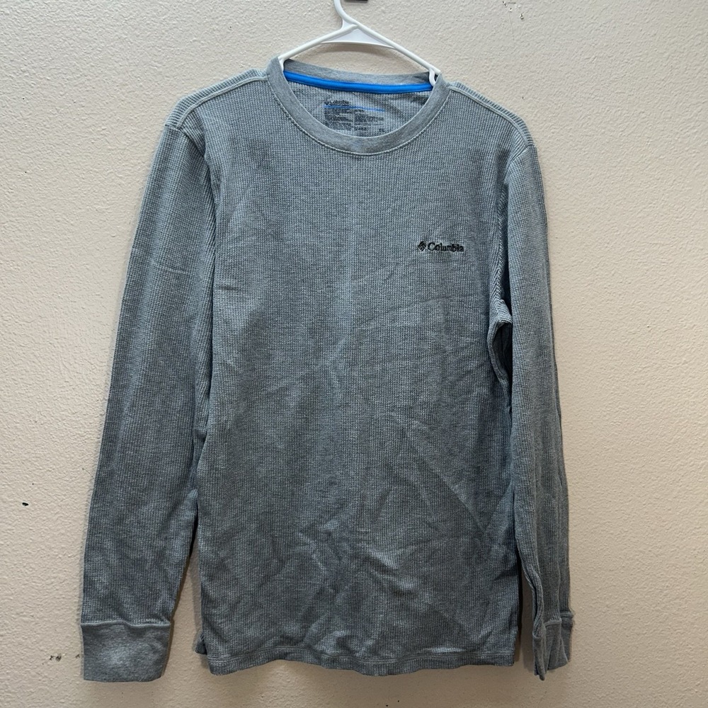 Columbia Shirt Mens M‎ Gray Waffle Thermal Crewneck Tee Gorpcore Outdoors